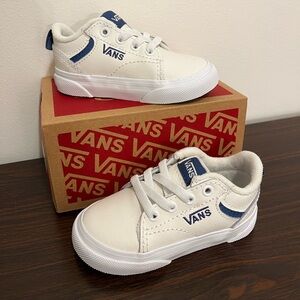 VANS Toddler Boys 5 Seldan Slip On Leather Retro Pop Bijou Shoes Sneakers New